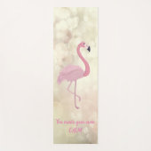 Roze Flamingo, Bokeh - Motivatie Bericht Yogamat (Voorkant)