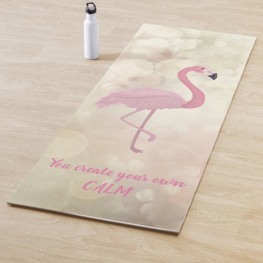 Roze Flamingo, Bokeh - Motivatie Bericht Yogamat (In situ)