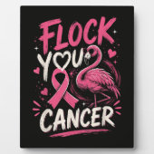 Roze Flamingo Borstkanker Strijdster Ondersteuning Fotoplaat (Voorkant)