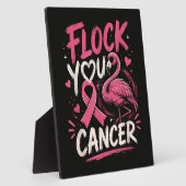 Roze Flamingo Borstkanker Strijdster Ondersteuning Fotoplaat (Zijkant)