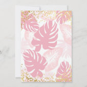 Roze Flamingo Bow Tropisch Roze Meisje Baby shower Kaart (Achterkant)