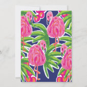 Roze Flamingo Bridal Shower Uitnodiging (Achterkant)