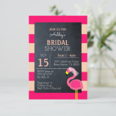 Roze Flamingo Bridal Shower Uitnodiging (Staand voorkant)