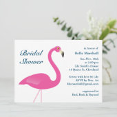 Roze Flamingo Bridal Shower Uitnodiging (Staand voorkant)