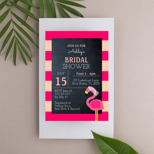 Roze Flamingo Bridal Shower Uitnodiging