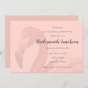 Roze Flamingo Bridesmaids Luncheon Uitnodiging