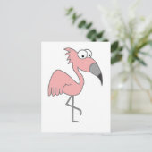 Roze Flamingo Briefkaart (Staand voorkant)
