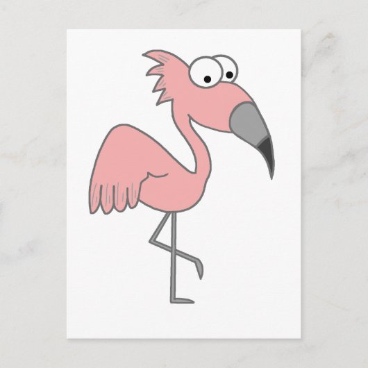 Roze Flamingo Briefkaart (Voorkant)