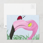 roze flamingo briefkaart (Voorkant / Achterkant)