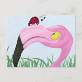  roze flamingo briefkaart