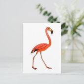 Roze Flamingo Briefkaart (Staand voorkant)