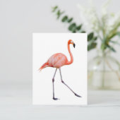 Roze Flamingo Briefkaart (Staand voorkant)