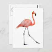 Roze Flamingo Briefkaart (Voorkant / Achterkant)