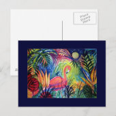 Roze Flamingo Briefkaart (Voorkant / Achterkant)