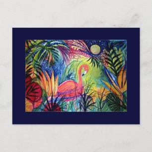Roze Flamingo Briefkaart