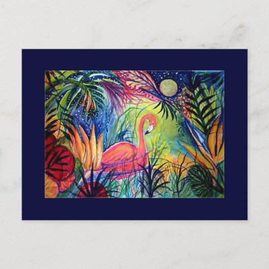 Roze Flamingo Briefkaart (Voorkant)