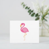 Roze Flamingo Briefkaart (Staand voorkant)