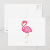 Roze Flamingo Briefkaart (Voorkant / Achterkant)