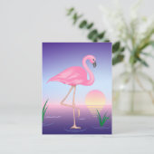 Roze Flamingo Briefkaart (Staand voorkant)
