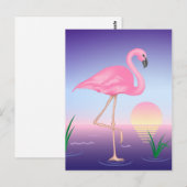 Roze Flamingo Briefkaart (Voorkant / Achterkant)