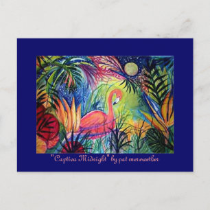 Roze Flamingo Briefkaart