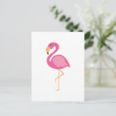 Roze Flamingo Briefkaart (Staand voorkant)