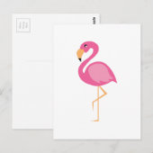 Roze Flamingo Briefkaart (Voorkant / Achterkant)