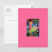 Roze Flamingo Briefkaart (Voorkant / Achterkant)