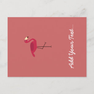 Roze Flamingo Briefkaart