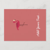 Roze Flamingo Briefkaart (Voorkant)