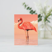 Roze flamingo briefkaart (Staand voorkant)