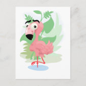 Roze Flamingo Briefkaart (Voorkant)