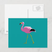 Roze Flamingo Briefkaart (Voorkant / Achterkant)