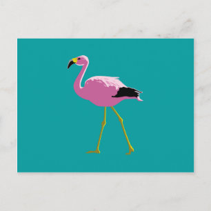 Roze Flamingo Briefkaart
