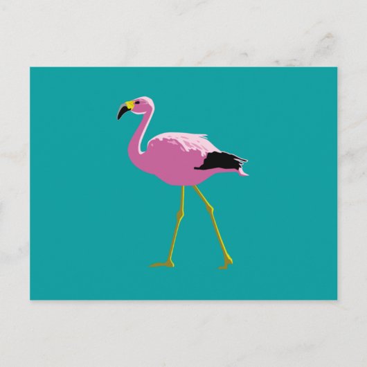 Roze Flamingo Briefkaart (Voorkant)