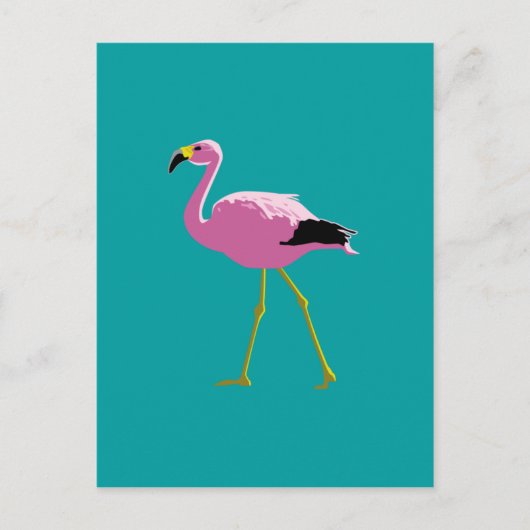 Roze Flamingo Briefkaart (Voorkant)