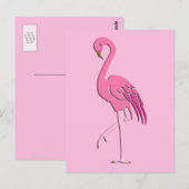  roze flamingo briefkaart (Voorkant / Achterkant)