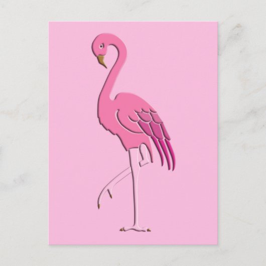  roze flamingo briefkaart (Voorkant)