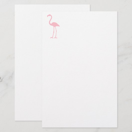 Roze Flamingo Briefpapier (Voorkant / Achterkant)