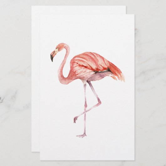 Roze Flamingo Briefpapier (Voorkant / Achterkant)