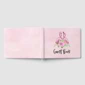 Roze Flamingo bruid en bruidegom bruiloft Gastenboek (Volledig)