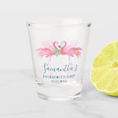 Roze Flamingo Bruidsfeestcadeau Idee Shot Glas (Voorkant)