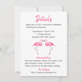 Roze Flamingo Bruiloft Details Tropische Zomer Lua Kaart (Voorkant)