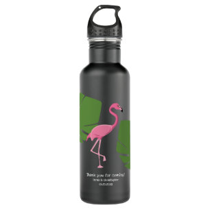 Roze Flamingo bruiloft giveaway Custom Zwart Waterfles