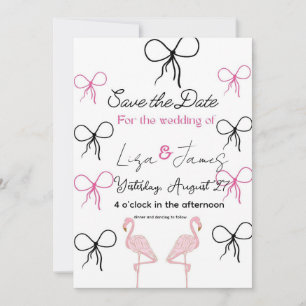 Roze Flamingo bruiloft Mijnheer en Mevrouw Kaart