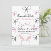 Roze Flamingo bruiloft Mijnheer en Mevrouw Kaart (Staand voorkant)