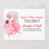 Roze Flamingo Bruiloft Save The Date Briefkaart (Voorkant)