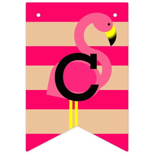 Roze flamingo Bunting Banner (Eerste vlag)