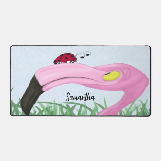 roze flamingo bureaumat (Voorkant)