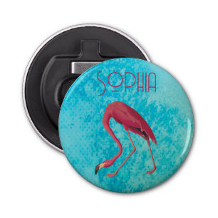  roze flamingo button flesopener
